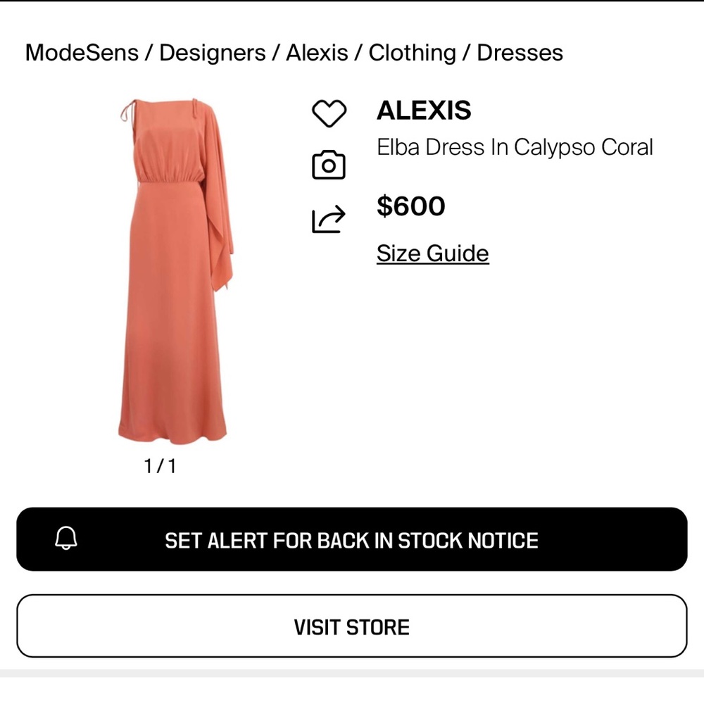 Alexis Calypso Coral Asymmetrical Dress